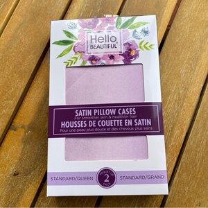 Hello Beautiful Queen Purple Satin Set Of 2 Pillow Cases